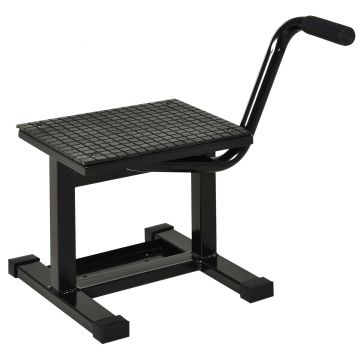 DURHAND Suport Motociclete din Oțel, Suport pentru Motociclete cu Suprafața și Manivelă din Cauciuc, 48x34x43 cm, Negru | Aosom Romania