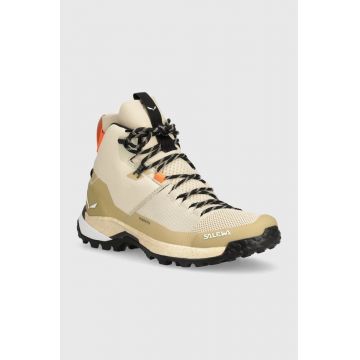 Salewa pantofi Puez Knit Mid Powertex femei, culoarea bej, 00-0000061435