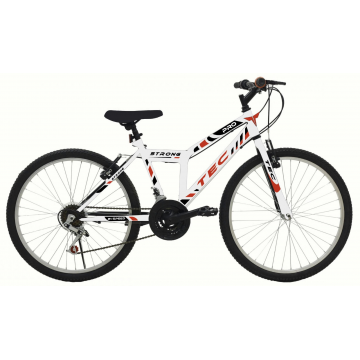 Bicicleta MTB Tec Strong, culoare alb/portocaliu, roata 24