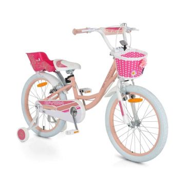 Bicicleta pentru fete cu roti ajutatoare 20 inch Byox Fashion Girl Coral