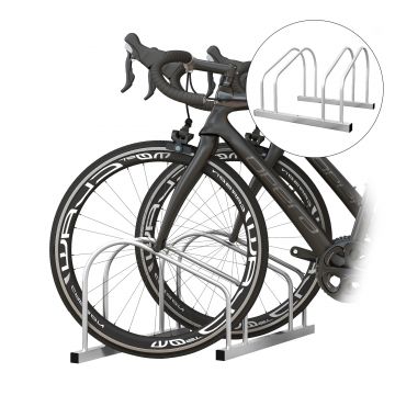 SPORTNOW Rastel pentru 2 Biciclete din Oțel, Suport de Biciclete cu Poziție Reglabilă, 50x34x27,5 cm, Argintiu | Aosom Romania