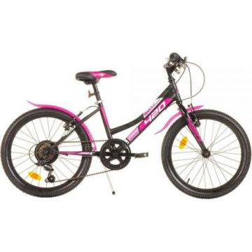 Bicicleta copii 6-9 ani, 20 inch, Mtb Fete Sport Negru, Dino Bikes DB420D04BK