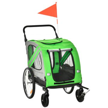 PawHut Remorca pentru bicicleta si carucior pentru caini 2 in 1, carucior pentru bicicleta din otel si material Oxford | Aosom Romania