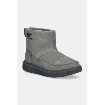 Sorel cizme de zapada din piele intoarsa SOREL EXPLORER III SLIP culoarea gri, 2077971052