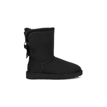 UGG cizme de zăpadă Bailey Bow II femei, culoarea: negru, cu toc plat, model căptușit 1016225.BLK