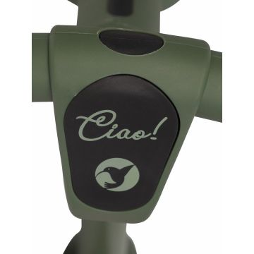 Bicicleta de echilibru pentru copii, fara pedale, pliabila, cu scaunelul si ghidonul reglabile pe inaltime, cu roti din cauciuc de 12 inch, Colibro Ciao Forest Green