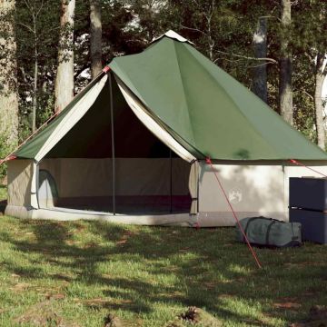 Cort de familie Tipi pentru 6 persoane, verde, impermeabil