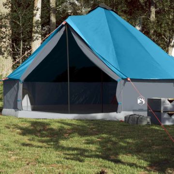 Cort de familie Tipi pentru 8 persoane, albastru, impermeabil