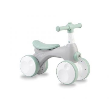 Bicicleta cu lumini, sunet si difuzor de balonase, Momi Tobis - Gri/Verde