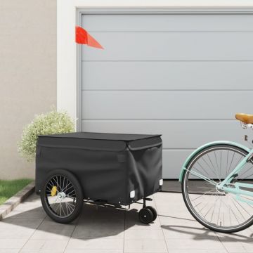 Remorcă pentru biciclete, negru, 45 kg, fier Remorcă pentru biciclete, negru, 45 kg, fier