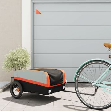 Remorcă pentru biciclete negru/portocaliu, 30 kg, fier