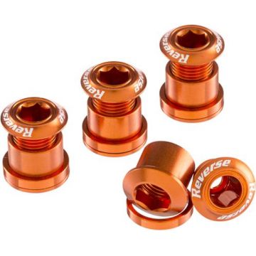 Set 4 suruburi angrenaj Reverse Chainring Bolt, Portocaliu