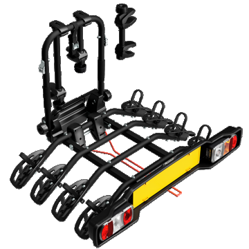 Suport biciclete Peruzzo Parma 4 biciclete 706/4N negru cu prindere pe carligul de remorcare