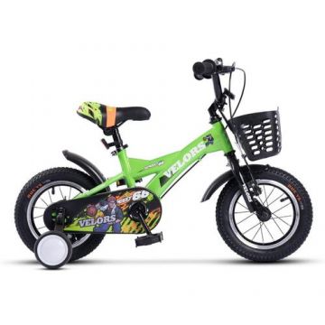 Bicicleta Copii 2-4 ani Velors V1201A, roti 12inch, frana tip V-brake, Verde
