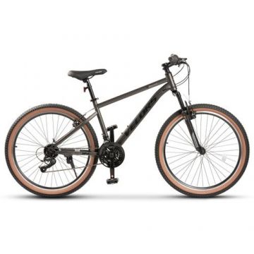 Bicicleta MTB Velors Mercury V26301G, roti 26inch, cadru 431 mm, 21 viteze, , Sistem de franare mecanic V-Brake, Gri/Negru