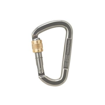 Carabiniera D Asymm Stainless Steel Screwl Polished   40kn