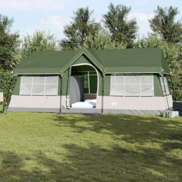 Cort de Camping cu Feronerie Verde pentru 12 Persoane Rezistent la Apă