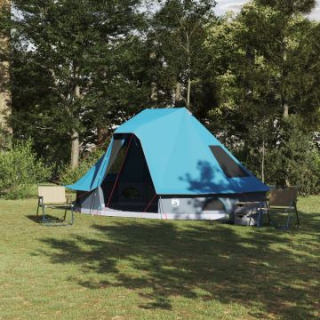 Cort de Familie Tipi Albastru pentru 6 Persoane, Impermeabil