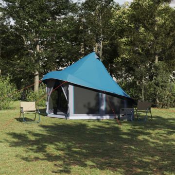 Cort de Familie Tipi Albastru pentru 6 Persoane Impermeabil