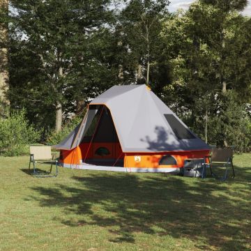 Cort de Familie Tipi Gri și Portocaliu 6 Persoane Impermeabil