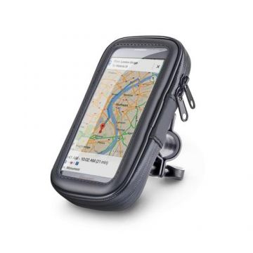 Suport universal pentru smartphone-uri pentru biciclete, Esperanza, marime L, cu fermoar, Negru