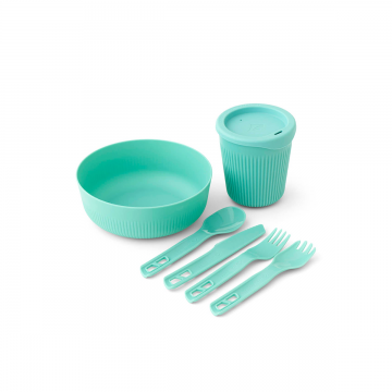 Set Vase De Gatit Sea To Summit Passage Dinnerware Set 1 Person  6 Piece  Aqua Sea Blue