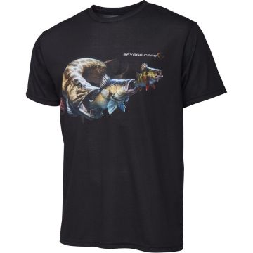 Tricou Savage Gear Cannibal Black (Marime: M)