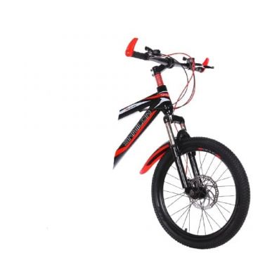 Bicicleta 20 inch Go Kart Shimlon 2, frana disc, 7 viteze, 7-10 ani, negru cu rosu