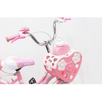 Bicicleta Go Kart Fluturas, 14 inch, pentru copii, 3-5 ani, roti ajutatoare, cosulet, cutie depozitare