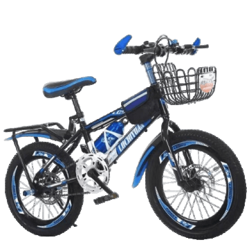 Bicicleta Go Kart Super Sport 20 inch 7 viteze, frana disc, pentru 5-9 ani, cu borseta, bidon apa, negru cu albastru