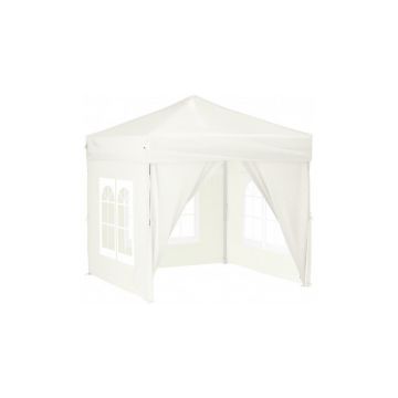 Cort pliabil pentru petrecere, pereti laterali, crem, 2x2 m