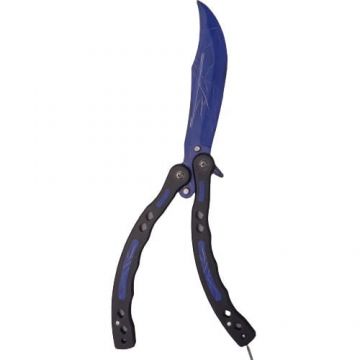 Cutit fluture, Butterfly,  fara tais, model fulger, curbat, 26 cm