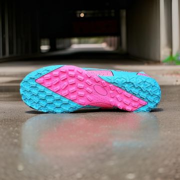 Ghete de fotbal copii Sky Wing 9838, cu glezna cusute in varf, pentru teren sintetic culoare turcoaz