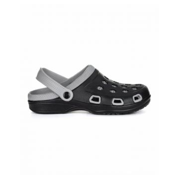 Papuci tip crocs MARINE - negru gri