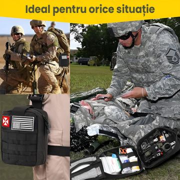 Set kit complet de supravietuire multifunctional, Glowforhome, trusa prim ajutor, echipament de urgenta pentru drumetii