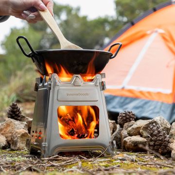 Soba de Gatit din Otel Demontabila pentru Camping Flamet InnovaGoods