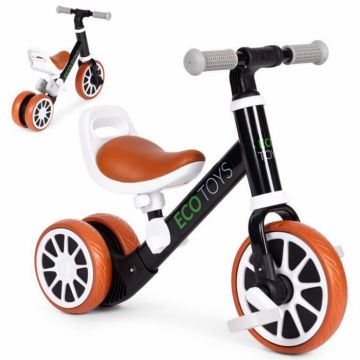 Bicicleta 2 in 1 cu pedale detasabile 2 ani+ Ecotoys Negru greutate admisa 30 kg