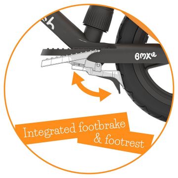 Bicicleta copii fara pedale Chillafish BMXie 02 Ginger cu suport pentru picioare si frana integrata, varsta 2-5 ani, scaun reglabil de la 32 la 39 cm, anvelopele RubberSkin