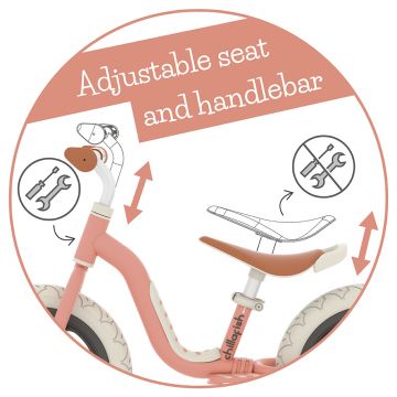 Bicicleta copii fara pedale Chillafish Charlie Lux Salmon, cu roti din spuma Eva 12 inch, varsta 2-5 ani, scaun reglabil de la 32-40 cm, greutate redusa 3,2 kg, ghidon reglabil, anvelope EVA, inaltimea recomandata 87-110 cm