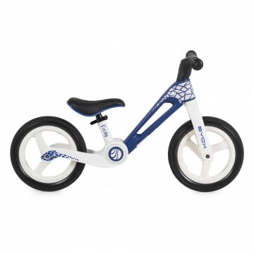 Bicicleta de echilibru fara pedale pentru copii Byox Foldy Blue, Design pliabil, Roti 12 inch din PU rezistent, Sezut ergonomic reglabil, Manere confortabile antiderapante, Varsta recomandata 2ani+