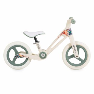 Bicicleta de echilibru fara pedale pentru copii Byox Foldy Green, Design pliabil, Roti 12 inch din PU rezistent, Sezut ergonomic reglabil, Manere confortabile antiderapante, Varsta recomandata 2ani+