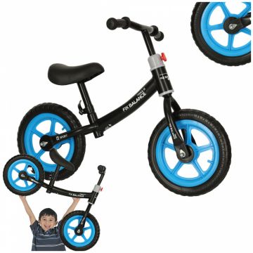 Bicicleta de echilibru fara pedale pentru copii, Ikonka, cu Ghidonul si Saua reglabile in inaltime, greutate redusa 1.8 kg, Trike Fix Balance Blue