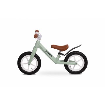 Bicicleta de echilibru fara pedale pentru copii Toyz Inter Mint,Roti gonflabile,Sa confortabila din piele cu inaltime reglabila,Protectie noroi,Manere antiderapante,De la 3ani sau maxim 30kg