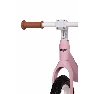 Bicicleta de echilibru fara pedale pentru copii Toyz Inter Pink,Roti gonflabile,Sa confortabila din piele cu inaltime reglabila,Protectie noroi,Manere antiderapante,De la 3ani sau maxim 30kg
