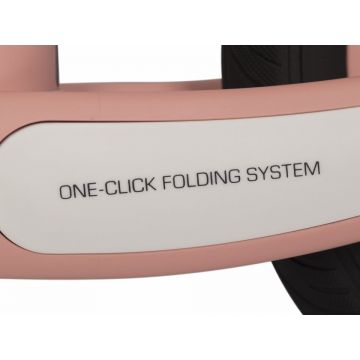 Bicicleta  de echilibru pentru copii, fara pedale, pliabila, cu scaunelul si ghidonul reglabile pe inaltime, cu roti din cauciuc de 12 inch, Colibro Ciao Rose Gold