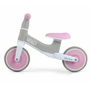 Bicicleta de echilibru pentru copii Milly Mally Velo Pink, roti Eva 7 inch, 18 luni+