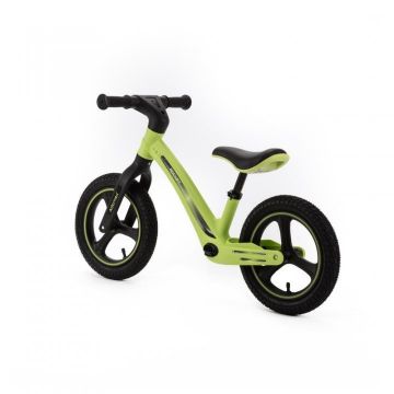 Bicicleta fara pedale pentru copii, Adamex Rocket, cu roti gonflabile din cauciuc 12 inch, sezutul moale reglabil pe inaltime, sarcina maxima admisa 25 kg, omologata EN71, Lime Green