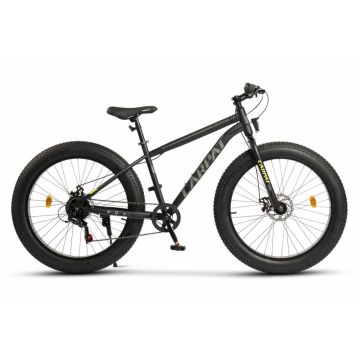 Bicicleta Fat Bike Carpat Aventus C26217A NegruGriVerde, roti 26 inch, inaltime utilizator 150-195 cm, greutate suportata 120 kg