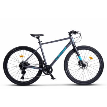 Bicicleta Gravel Carpat ADV C28873A GriAlbastru, 28 inch, cadru aluminiu, 10 viteze, echipare Shimano Cues, frane Hidraulice X-Spark Disc