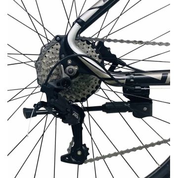 Bicicleta mountain bike 27.5 inch, schimbator 27 viteze, cadru aluminiu, frane mecanice, rosu, genio